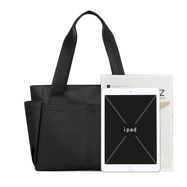 Capacious solid color durable waterproof nylon one-shoulder bag