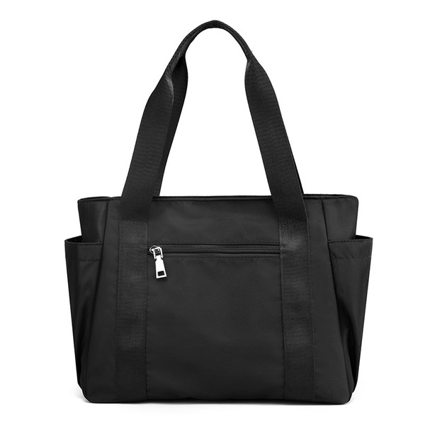 Capacious solid color durable waterproof nylon one-shoulder bag