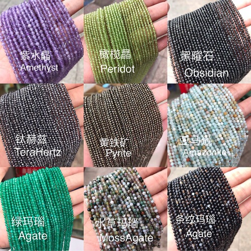 3mm faceted cut angle natural stone loose beads tourmaline garnet agate moonstone amazonite lapis lazuli