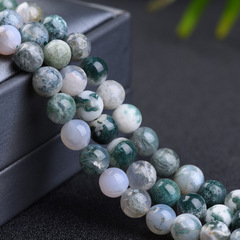 Factory direct supply natural tree pattern agate round beads loose beads wholesale bracelet necklace accessory tree agate