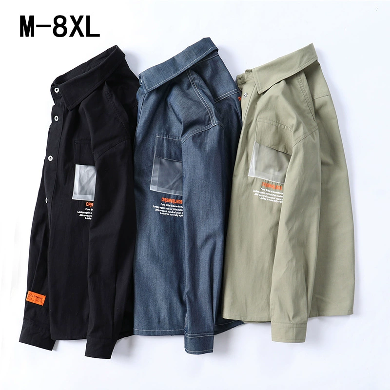 Весенние и осенние джинсовые рубашки с длинными рукавами для мужчин корейская версия