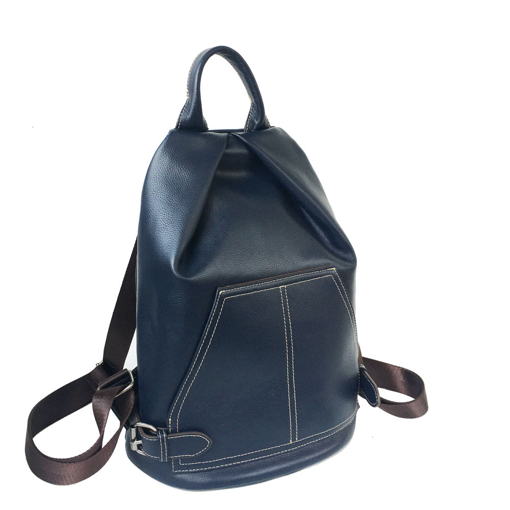 Full Leather Backpack, Women's Bag, Black Cowhide Backpack, Back Zipper Anti-theft Travel Bag_voghion.com