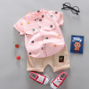 Summer children's summer clothing suitable for men and women, set for early age, sleeves, with short sleeve