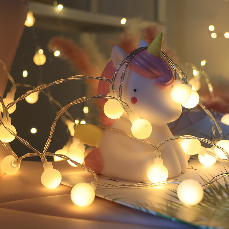 led small ball light string outdoor camping atmosphere light battery box courtyard decorative lights Christmas lights wholesale in large quantities