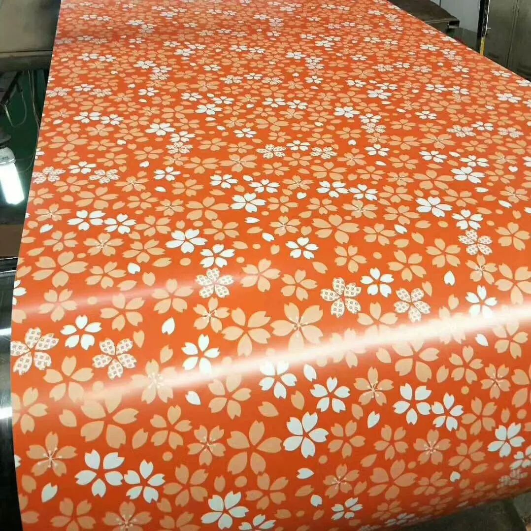 热镀锌印花彩钢板彩涂小草印花板围挡彩涂板压型钢板彩涂铝卷厂家