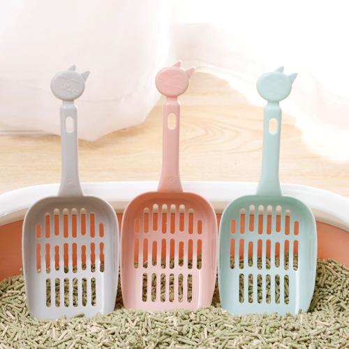 New macaron thickened cat litter shovel wholesale cat litter box cleaning supplies mesh pet shovel cat supplies