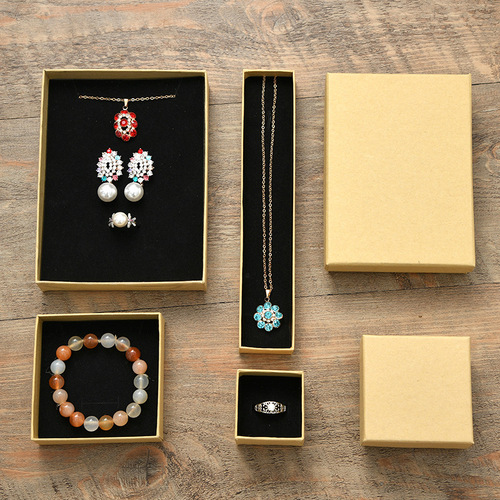 复古牛皮纸首饰盒 天地盖节日礼物盒 饰品包装纸盒设计批发