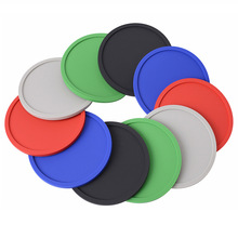 现货圆形加厚PVC杯垫 亚马逊黑色10cm创意防滑隔热软胶白色杯垫