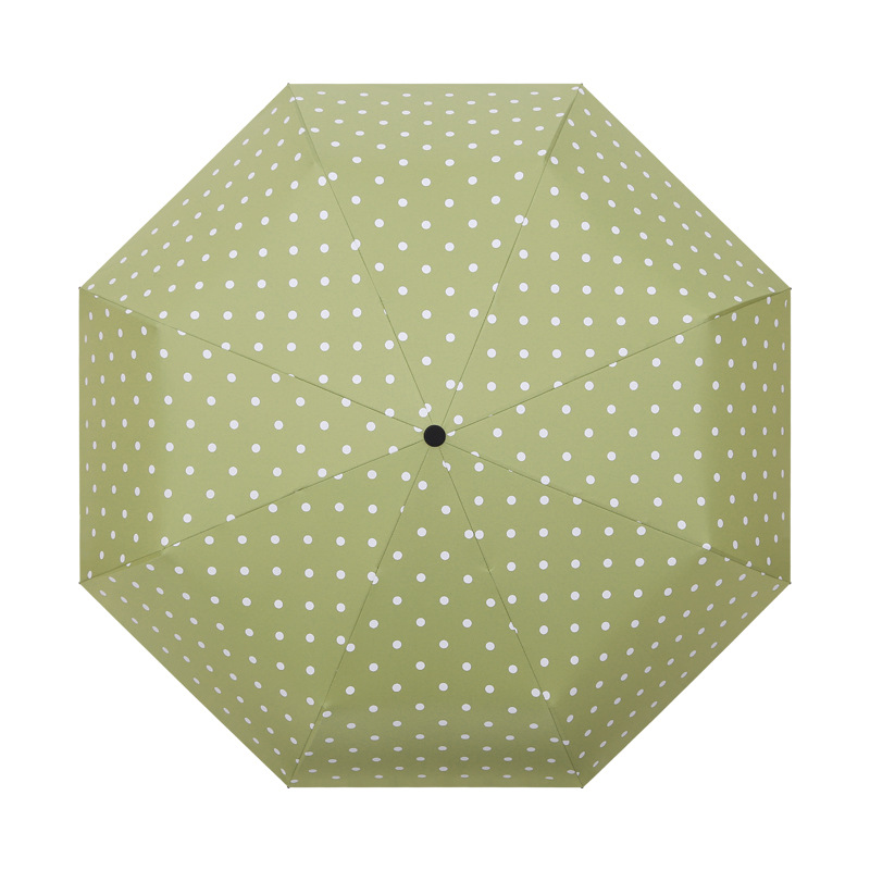 Guarda-chuva de bolinhas com cabo de madeira para sol e chuva_voghion.com