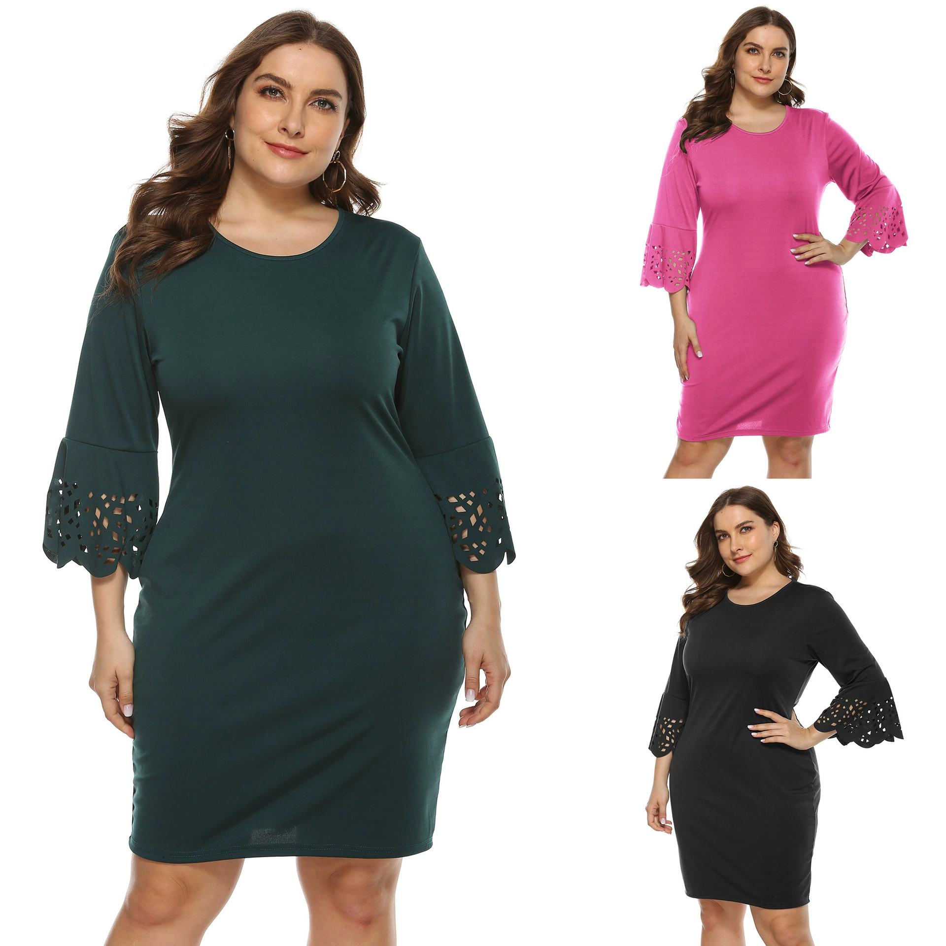 Dress, plus size, slim fit, A-line