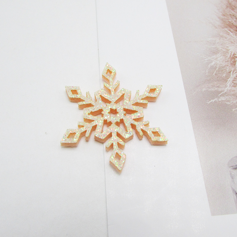 Cross-border decoración de Navidad copo de nieve pieza polvo de oro accesorios para el cabello material de horquilla polvo de oro copo de nieve accesorios de decoración de la joyería