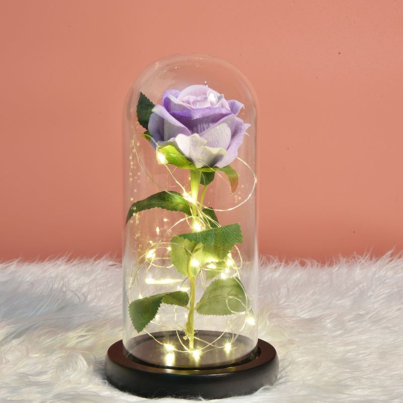 Transfronterizo Pequeño Príncipe Rosa artificial 24K hoja de oro rosa de cristal de luz LED de San Valentín regalo de Navidad