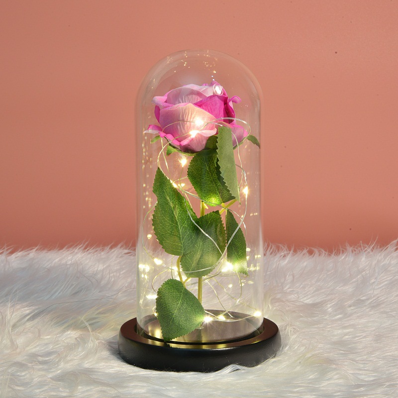 Transfronterizo Pequeño Príncipe Rosa artificial 24K hoja de oro rosa de cristal de luz LED de San Valentín regalo de Navidad