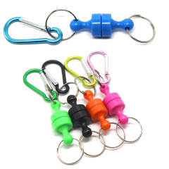 Colorful fishing gear fish glove keychain plastic magnetic hook and loop fastener wireless strong magnet for fishing, mountain climbing buckle