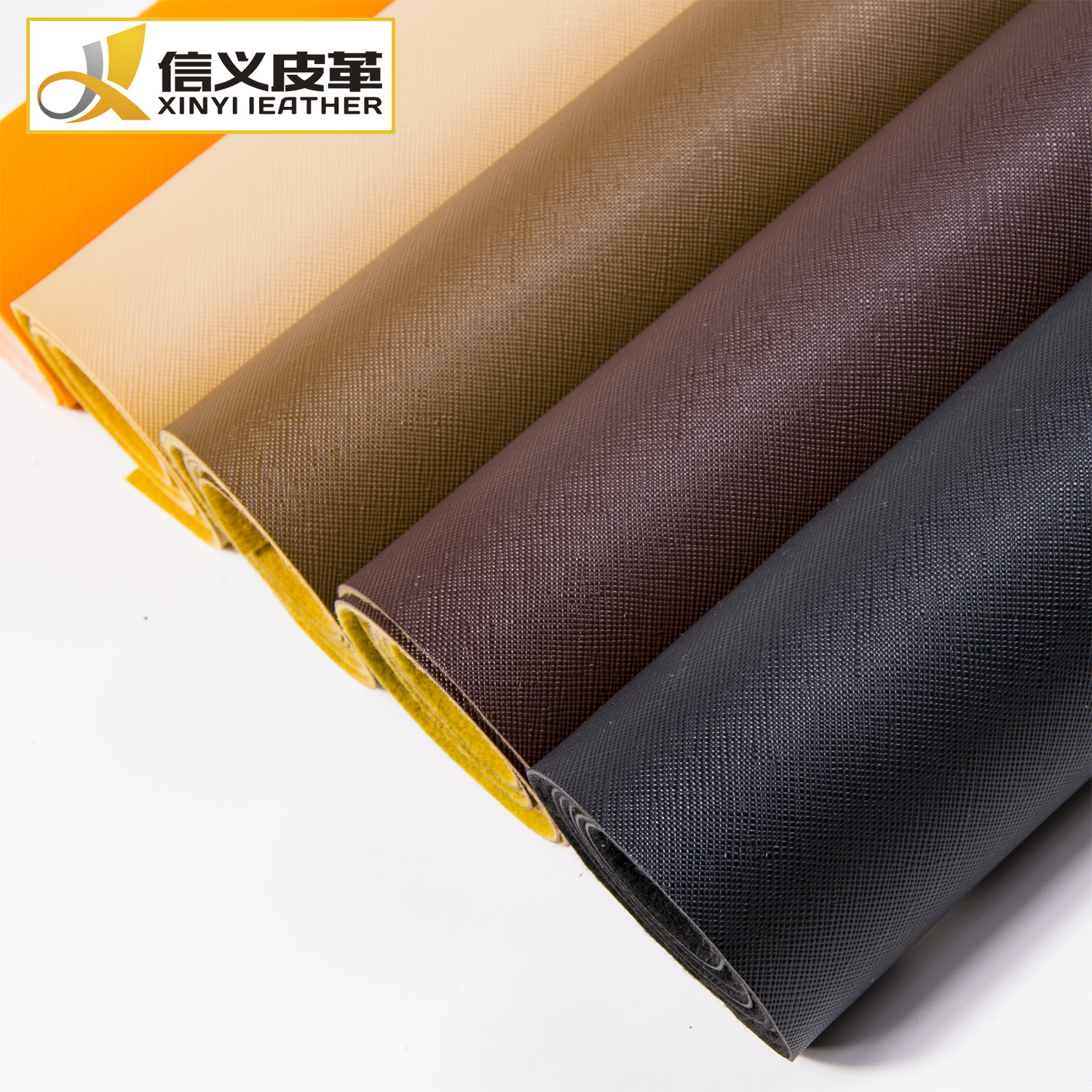 批发PVC1.2加厚欧标细十字纹皮革面料 箱包沙发床头软包人造革