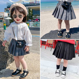 2025新款学院风韩版儿童百褶裙女宝宝小孩半身裙短裙子