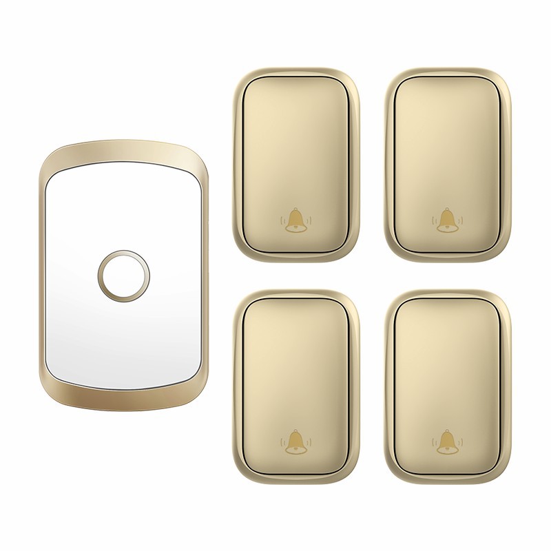 无线智能门铃家用超远距离四拖一电子遥控门玲自发电呼叫器 防水