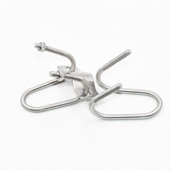 304 stainless steel double U bolt cross U-shaped pipe clamp pig raising equipment animal husbandry greenhouse pipe clamp U-shaped hoop M6M8