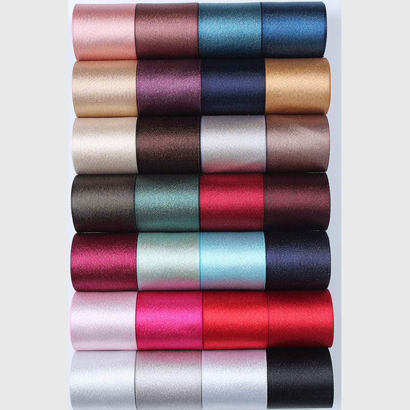 Korean version of gold and silver weft polyester belt factory wholesale gold and silver ribbon 4cm wide spot a generation of hair ribbon