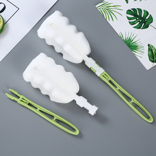 Wholesale factory milk bottle cleaning brushes, thermos cup brushes, detachable, extendable handle, sponge cup brushes available for supply