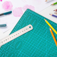 桌面切割板 德資A4橡皮章板綠色膠板雕刻板模型黏土防割板
