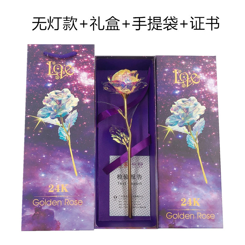 24K lámina de oro rosa luminoso de color traje de oro creativo Día DE LA Madre Día de San Valentín ramo de regalo de cumpleaños al por mayor