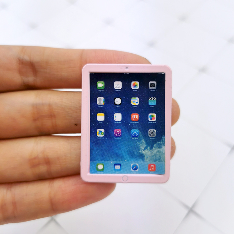 52DOLLHOUSE 음식과 놀이 장면 미니어처 모델 인형 하우스 액세서리 미니 태블릿 PC B157