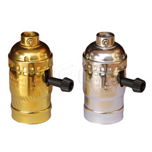 源头工厂跨境专供E26铝外壳旋扭开关两段三段灯头灯座RS-1901