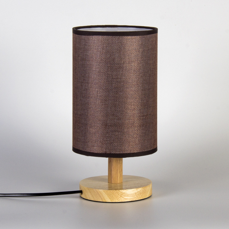 Transfronteriza tela de lino lámpara de mesa de madera dormitorio nórdico simple creativo regalo personalizado publicidad imprimible logo