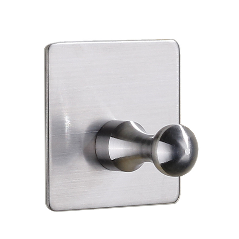 Baño de acero inoxidable gancho de abrigo creativo gancho libre gancho único gancho negro detrás de la puerta gancho pegajoso de metal al por mayor