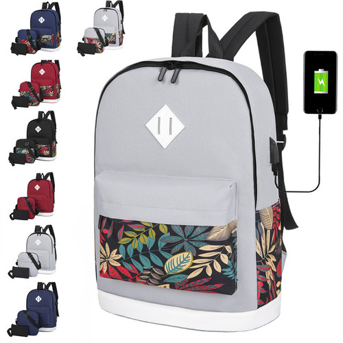 Fashionable Minimalist Dual-Shoulder Bag for Girls, University Students, Middle School Students, Campus Korean Style College Bag, Leisure Bag Set of Three