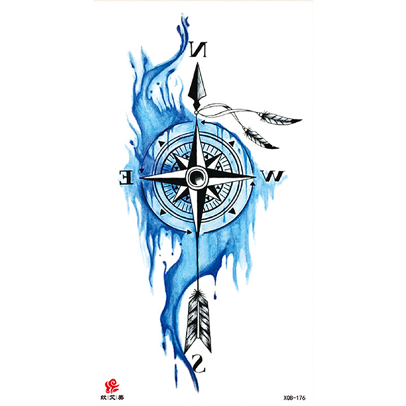 Pegatinas de tatuaje impermeables de brazo completo con símbolos, totems, animales y calaveras, disponibles para venta al por mayor y suministro transfronterizo.