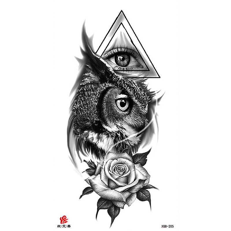 Pegatinas de tatuaje impermeables de brazo completo con símbolos, totems, animales y calaveras, disponibles para venta al por mayor y suministro transfronterizo.