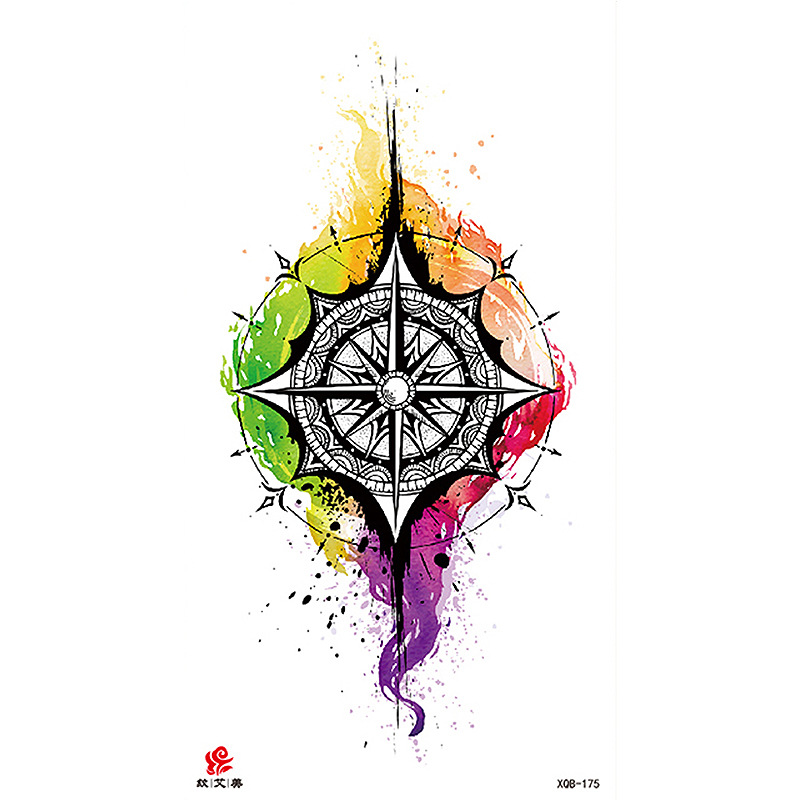 Pegatinas de tatuaje impermeables de brazo completo con símbolos, totems, animales y calaveras, disponibles para venta al por mayor y suministro transfronterizo.