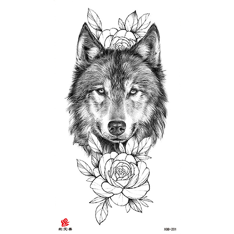 Pegatinas de tatuaje impermeables de brazo completo con símbolos, totems, animales y calaveras, disponibles para venta al por mayor y suministro transfronterizo.