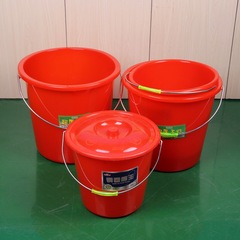 加厚塑料紅桶洗車桶大號洗衣桶儲水桶米桶帶蓋摔不破喜蛋結婚桶