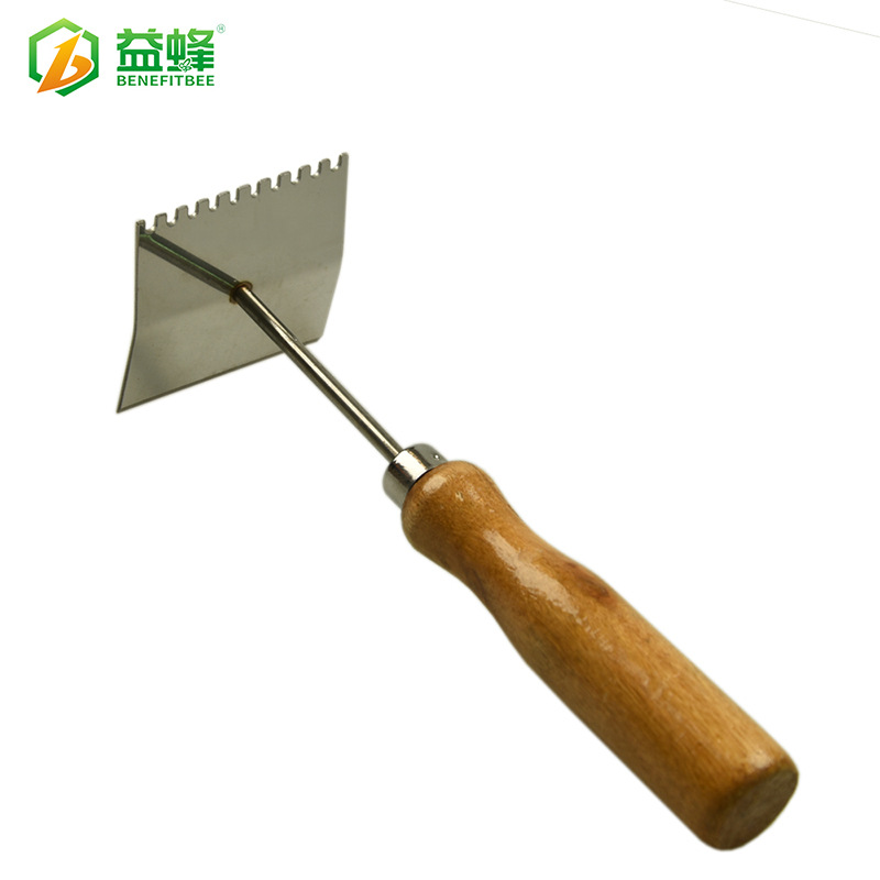 养蜂工具厂价批发 蜂箱金属隔王板巢框清洁铲 木柄不锈钢清洁器