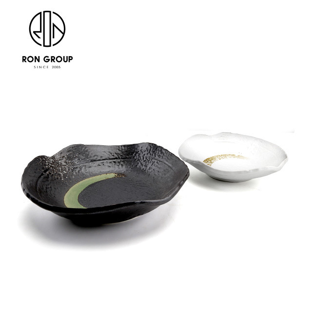 Creative personality special-shaped ceramic plate dinner plate household dish salad bowl vintage sashimi bowl stoneware tableware pottery