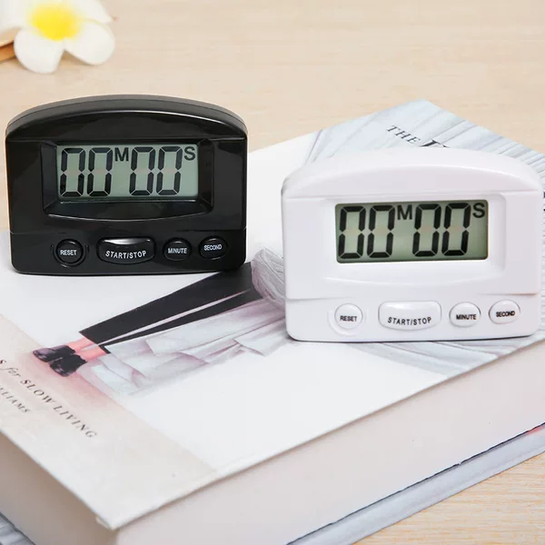 Student Study Timer Kitchen Cooking Timer Electronic Stopwatch with Stand Reminder Alarm Clock Led