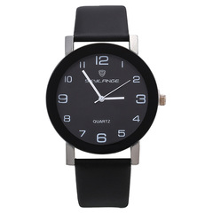 AliExpress New Classic Digital Black Dial Watch Candy Color PU Quartz Watch Simple Casual Men's and Women's Watch