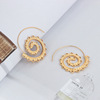 Round spiral, retro earrings with gears heart shaped, European style, wholesale