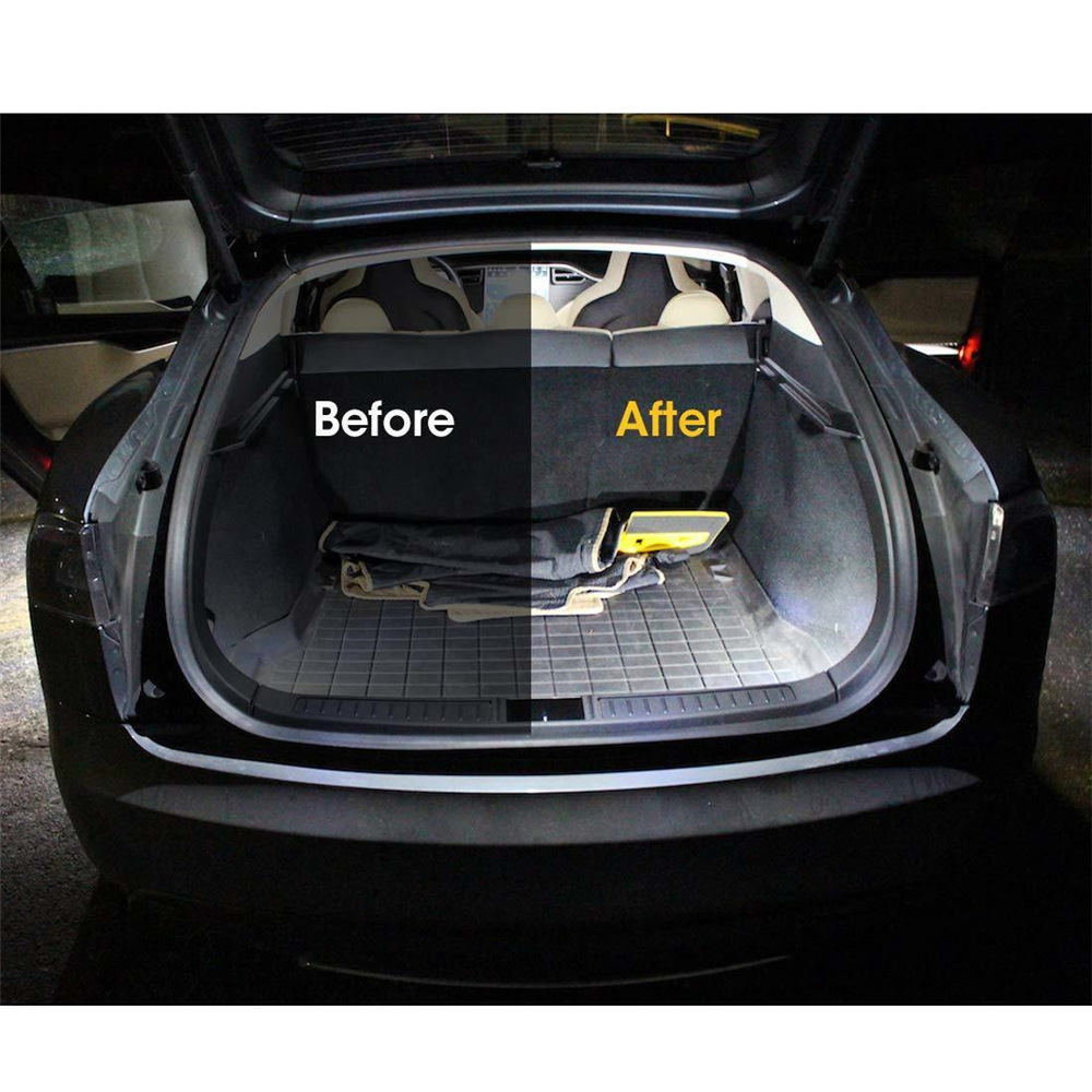 Modelo S Modelo X Modelo 3 aplicable Tesla luz LED pie kick luz del tronco luz de la puerta Luz de bienvenida