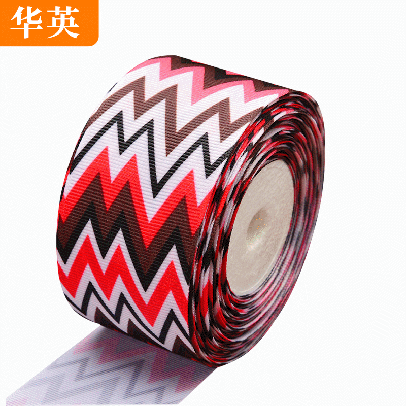 厂家印花螺纹织带 罗纹丝带 缎带服装辅料礼品包装装饰螺纹丝带