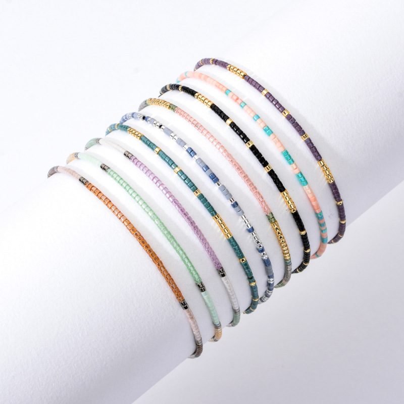 Japanese MIYUKI rice beads bracelet women's simple ultra-fine cross-border pull bohemian beaded bracelet jewelry wholesale