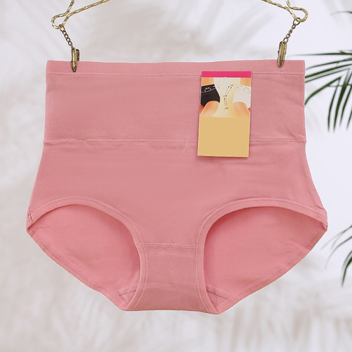 Autumn and winter hot product 40 count combed cotton manufacturers wholesale women's high waist pure cotton underwear multi-size solid color women's underwear