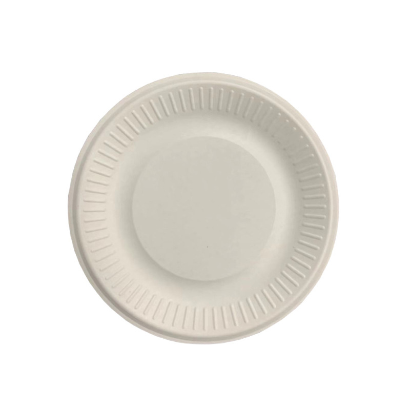 6 inch pulp tray bagasse tray PFASFREE degradable tableware disposable dinner plate party kids painting