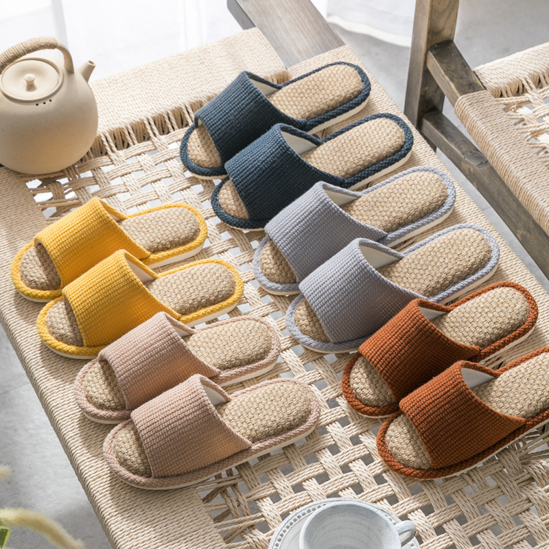 New factory wholesale summer linen indoor couple slippers cotton and linen home men and women home opening slippers New factory wholesale summer linen indoor couple slippers cotton and linen home men and women home opening slippers
