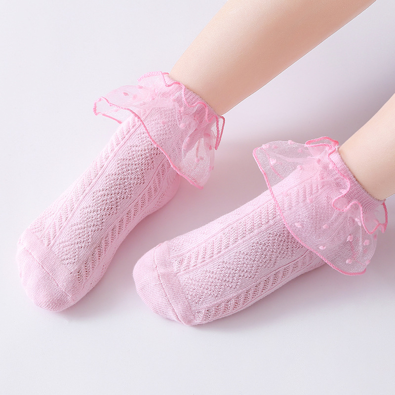 Calcetines para niños nuevos calcetines de encaje para niñas de primavera y otoño de verano calcetines de algodón para bebés coreanos calcetines de princesa de encaje