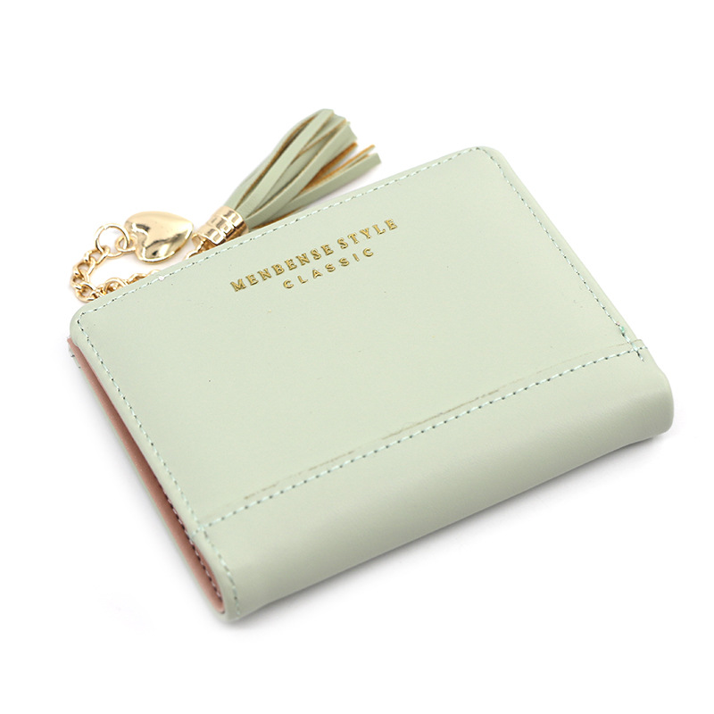 Nueva moda corta Cartera de cremallera de las mujeres coreano simple todo partido estudiante moneda monedero cartera femenina