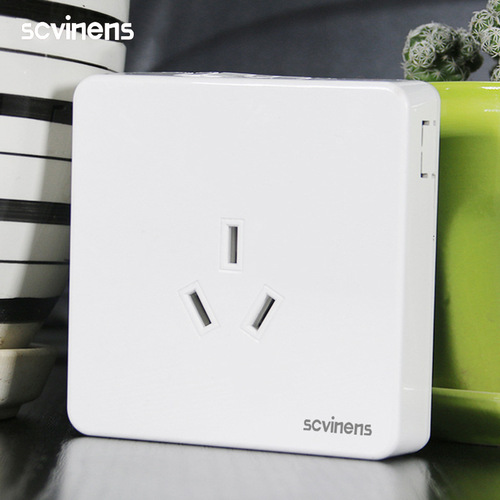 Type 86 surface-mounted 16A three-hole wall socket white high-power air conditioner large flat plug power switch panel wholesale